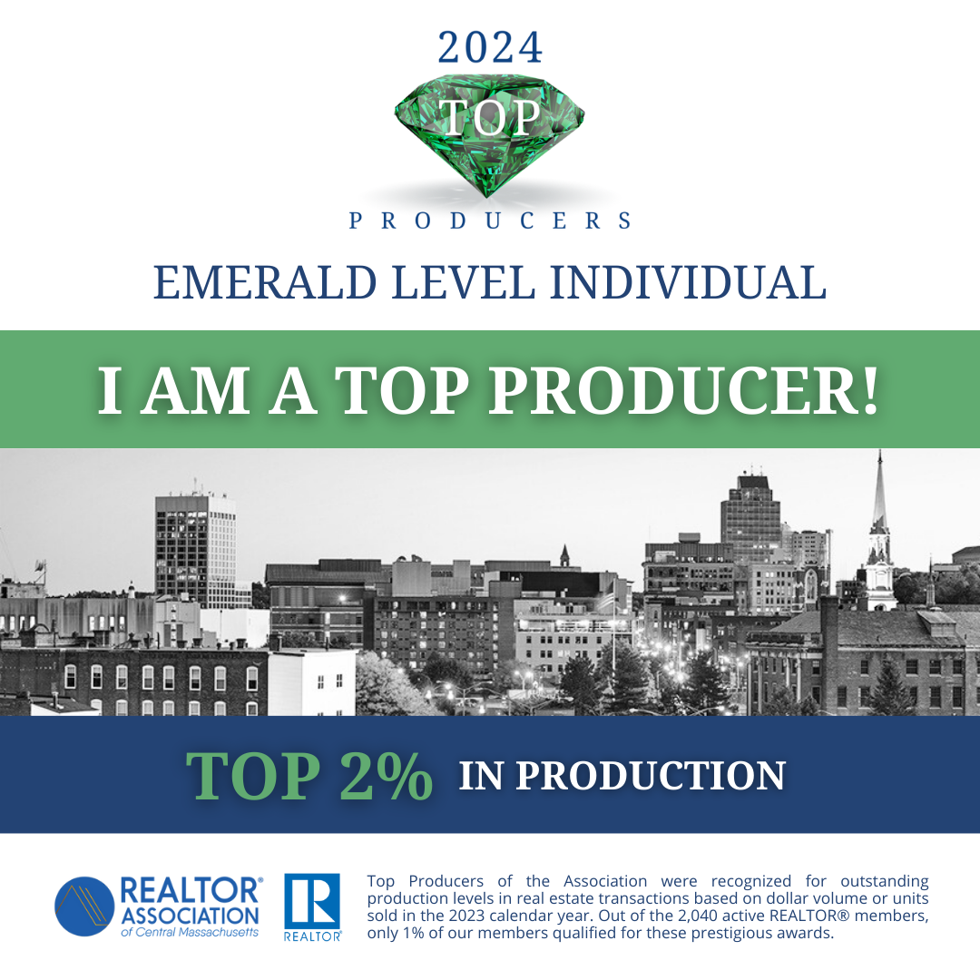 award for being a top producing Realtor in Central Mass